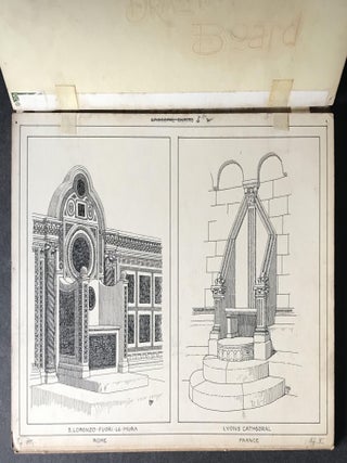 Original Drawings for Episcopal Chairs by J. Tavenor-Perry (1842-1915)
