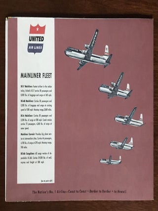 United Air Lines System Map coast-to-coast, border-to-border, and on to Hawaii