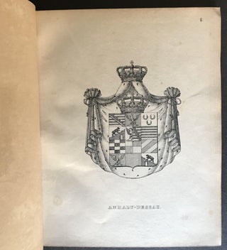 Wappen-Almanach der Souverainen Regenten Europa mit Geschlechts-Tabellen und Wappenbeschreibungen mit Geschlechts-Tabellen und Wappenbeschreibungen [Coat of Arms Almanac of the Sovereign Rulers of Europe: with Gender Tables and Descriptions of the Coat of Arms]