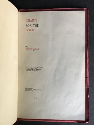Chants for the Boer