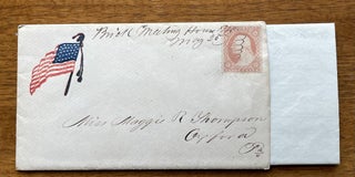 Civil War Patriotic Cover Maryland May 25, 1861. 3-page letter with drawn flag