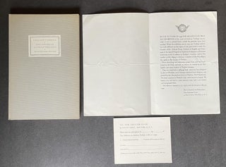 Two Addresses Delivered To Members Of The Grolier Club: "Trollope's America" and "The Lawyers of Anthony Trollope"; WITH THE ORIGINAL PROSPECTUS AND ORDER FORM