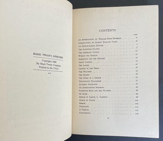Mark Twain's Speeches; With an Introduction by Albert Bigelow Paine and an Appreciation by William Dean Howells