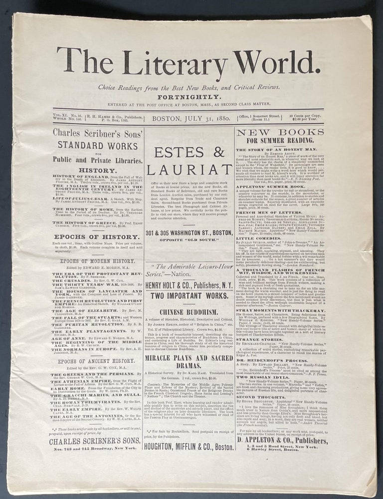 Item #3753 Vol. XI, No. 16 [The Duke's Children]. The Literary World Choice Readings from the Best New Books, Critical Reviews, Anthony Trollope.