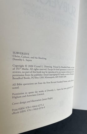 Subversive [SIGNED]; Christ, Culture, and the Shocking Dorothy L. Sayers