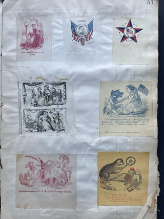 George H. Williams’ Scrapbook w/ 100s of Political Cartoons/ Civil War - 1860s
