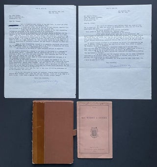 Item #3823 The Man Without a County, TOGETHER WITH THREE RELEVANT SIGNED MANUSCRIPT LETTERS from...