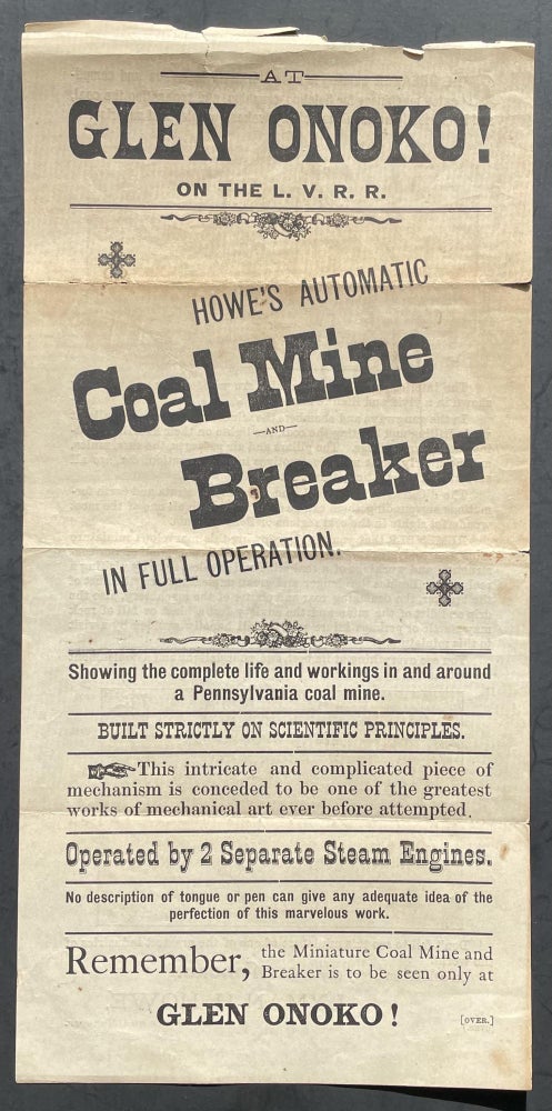 Item #3839 Howe's Automatic Coal Mine and Breaker IN FULL OPERATION; Showing the complete life and workings in and around a Pennsylvania coal mine. Stated.
